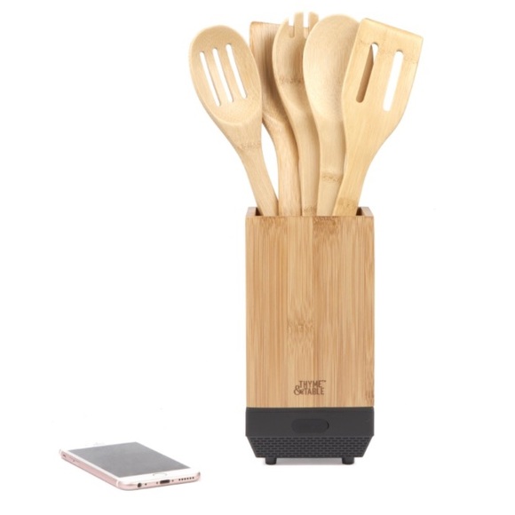 Thyme&Table Bamboo Utensil Set w/Bluetooth Speaker - Picture 4 of 7